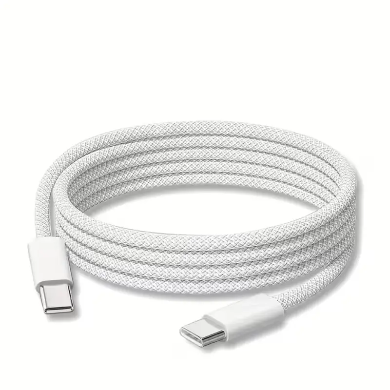 cable-usb-c-usb-c-tresse-charge-rapide.jpg Câble USB-C vers USB-C tressé charge rapide compatible iPhone 15, Samsung et appareils USB-C